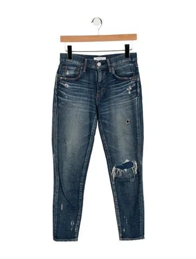 Pre-owned Moussy High-rise Straight Leg Jeans In Blue