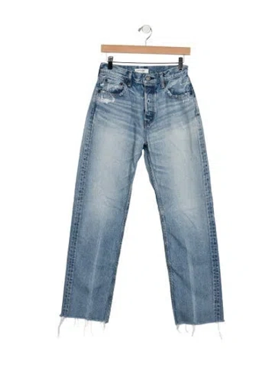 Pre-owned Moussy High-rise Straight Leg Jeans In Blue