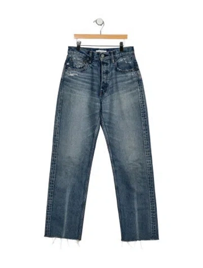 Pre-owned Moussy High-rise Straight Leg Jeans In Blue
