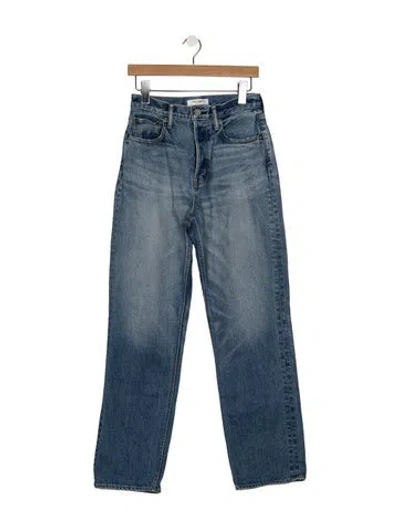 Pre-owned Moussy High-rise Straight Leg Jeans In Blue