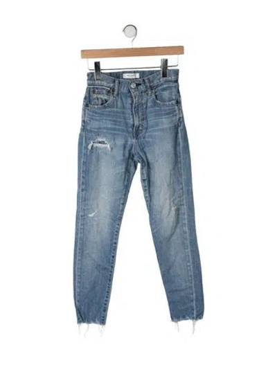 Pre-owned Moussy High-rise Straight Leg Jeans In Blue