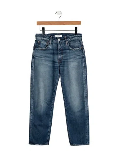Pre-owned Moussy High-rise Straight Leg Jeans In Blue