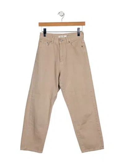 Pre-owned Moussy High-rise Straight Leg Jeans In Gray