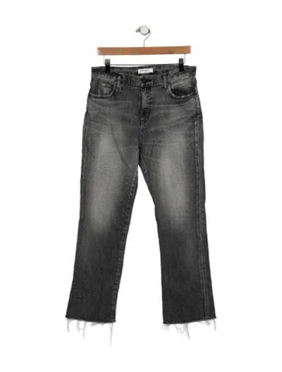 Pre-owned Moussy High-rise Straight Leg Jeans In Gray