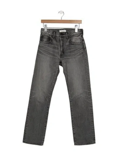 Pre-owned Moussy High-rise Straight Leg Jeans In Gray