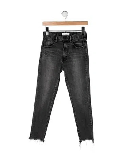 Pre-owned Moussy High-rise Straight Leg Jeans In Gray
