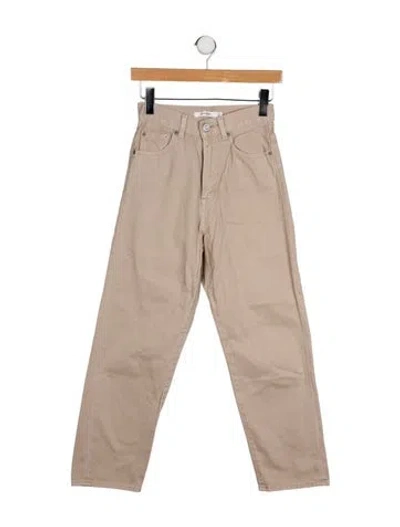 Pre-owned Moussy High-rise Straight Leg Jeans In Neutral