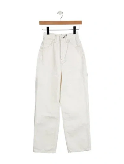 Pre-owned Moussy High-rise Straight Leg Jeans In Neutral