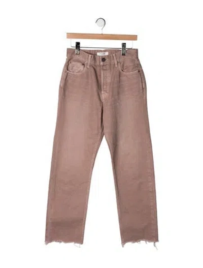 Pre-owned Moussy High-rise Straight Leg Jeans In Neutrals
