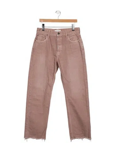 Pre-owned Moussy High-rise Straight Leg Jeans In Neutrals
