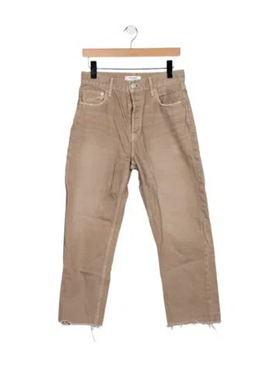 Pre-owned Moussy High-rise Straight Leg Jeans In Neutrals
