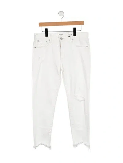 Pre-owned Moussy High-rise Straight Leg Jeans In Neutrals