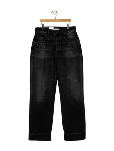 Pre-owned Moussy High-rise Straight Leg Jeans W/ Tags In Black