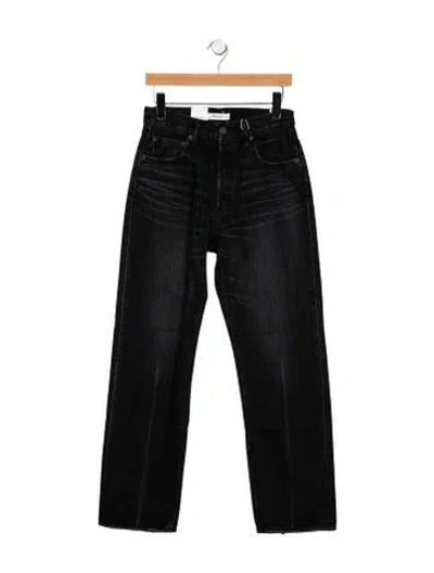 Pre-owned Moussy High-rise Straight Leg Jeans W/ Tags In Black