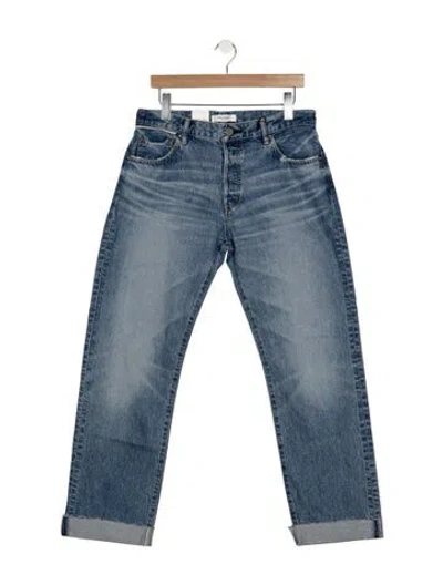 Pre-owned Moussy High-rise Straight Leg Jeans W/ Tags In Blue