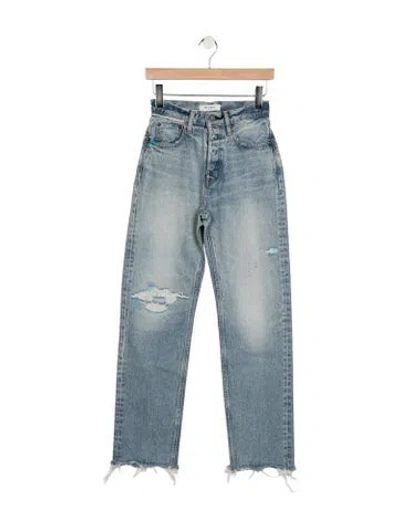 Pre-owned Moussy High-rise Straight Leg Jeans W/ Tags In Blue