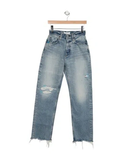 Pre-owned Moussy High-rise Straight Leg Jeans W/ Tags In Blue
