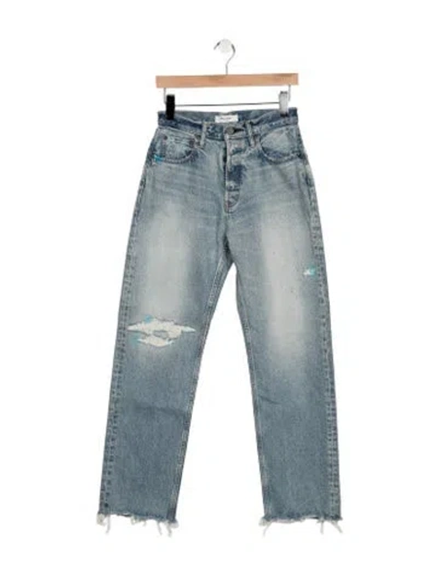 Pre-owned Moussy High-rise Straight Leg Jeans W/ Tags In Blue