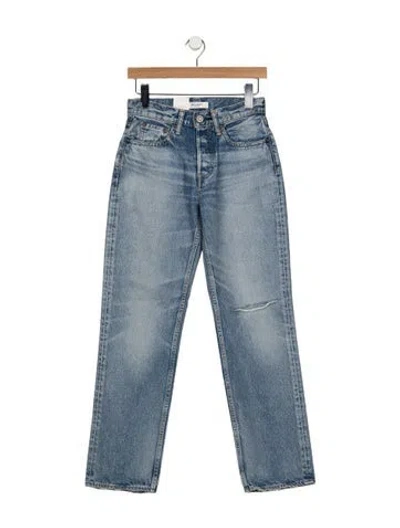 Pre-owned Moussy High-rise Straight Leg Jeans W/ Tags In Blue