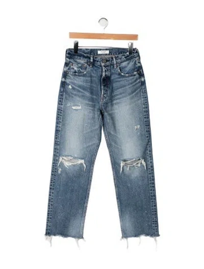 Pre-owned Moussy High-rise Straight Leg Jeans W/ Tags In Blue