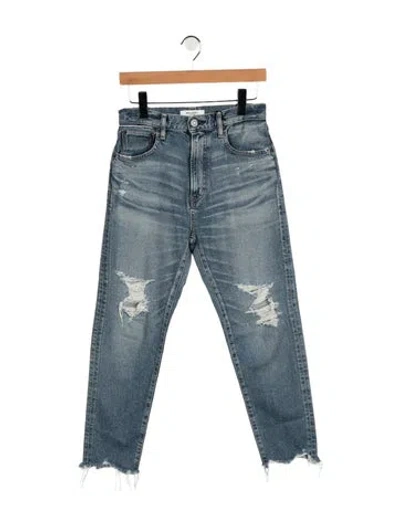 Pre-owned Moussy High-rise Straight Leg Jeans W/ Tags In Blue
