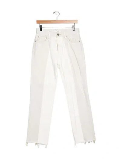 Pre-owned Moussy High-rise Straight Leg Jeans In White
