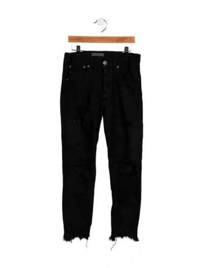Pre-owned Moussy High-rise Wide Leg Jeans In Black