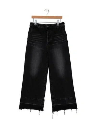 Pre-owned Moussy High-rise Wide Leg Jeans In Black