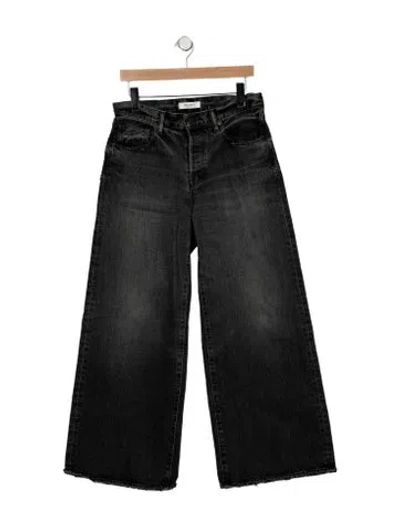 Pre-owned Moussy High-rise Wide Leg Jeans In Black