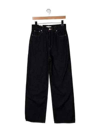 Pre-owned Moussy High-rise Wide Leg Jeans In Black