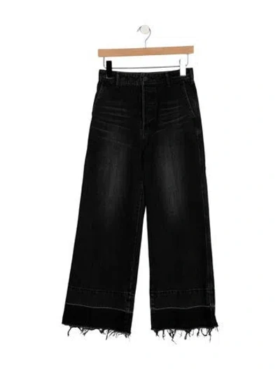 Pre-owned Moussy High-rise Wide Leg Jeans In Black