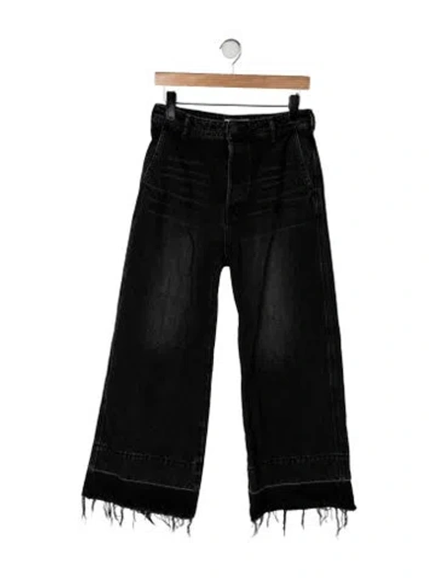 Pre-owned Moussy High-rise Wide Leg Jeans In Black