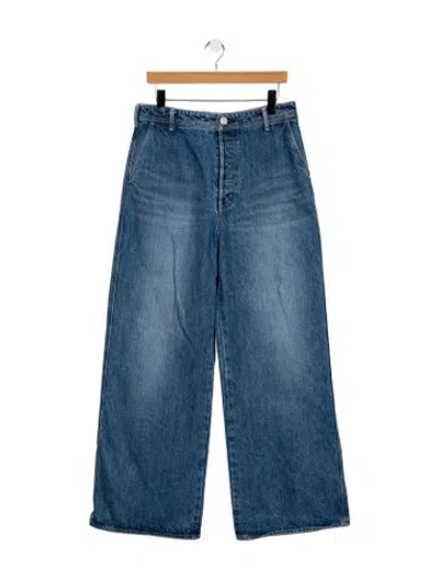 Pre-owned Moussy High-rise Wide Leg Jeans In Blue