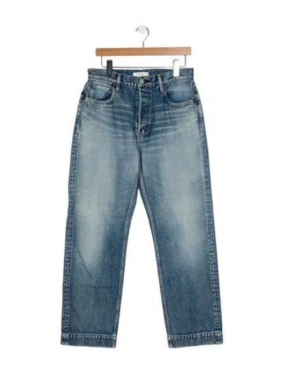 Pre-owned Moussy High-rise Wide Leg Jeans In Blue