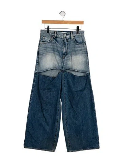 Pre-owned Moussy High-rise Wide Leg Jeans In Blue