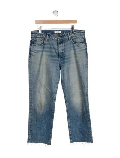 Pre-owned Moussy High-rise Wide Leg Jeans In Blue