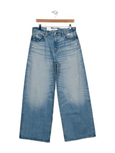 Pre-owned Moussy High-rise Wide Leg Jeans In Blue