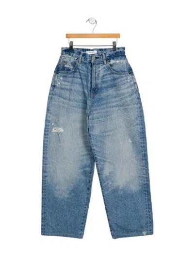 Pre-owned Moussy High-rise Wide Leg Jeans In Blue