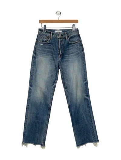 Pre-owned Moussy High-rise Wide Leg Jeans In Blue