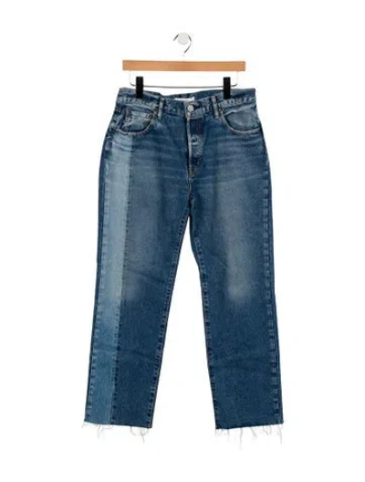 Pre-owned Moussy High-rise Wide Leg Jeans In Blue