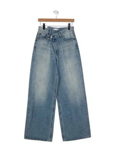 Pre-owned Moussy High-rise Wide Leg Jeans In Blue
