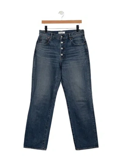 Pre-owned Moussy High-rise Wide Leg Jeans In Blue