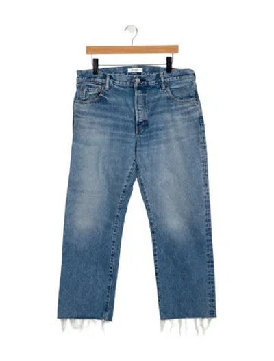 Pre-owned Moussy High-rise Wide Leg Jeans In Blue