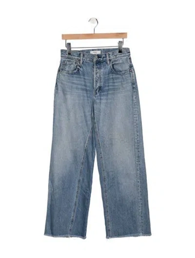 Pre-owned Moussy High-rise Wide Leg Jeans In Blue