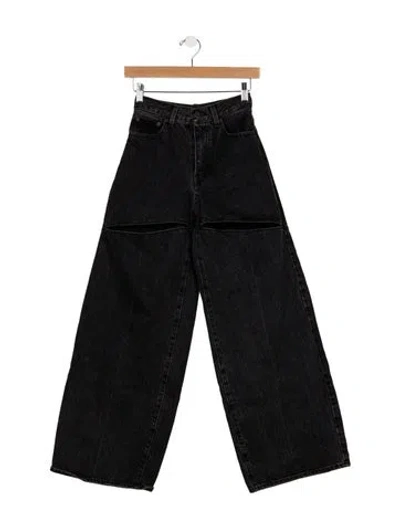 Pre-owned Moussy High-rise Wide Leg Jeans In Blue