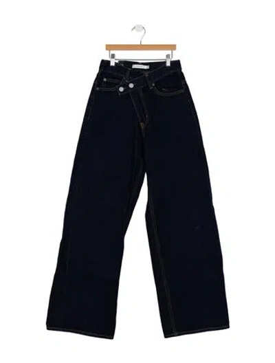 Pre-owned Moussy High-rise Wide Leg Jeans In Blue