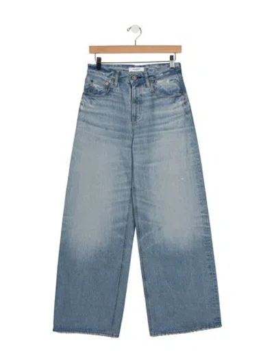 Pre-owned Moussy High-rise Wide Leg Jeans In Blue