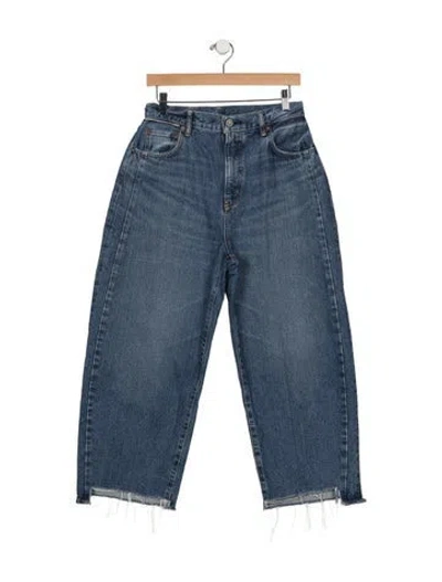 Pre-owned Moussy High-rise Wide Leg Jeans In Blue