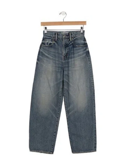 Pre-owned Moussy High-rise Wide Leg Jeans In Blue