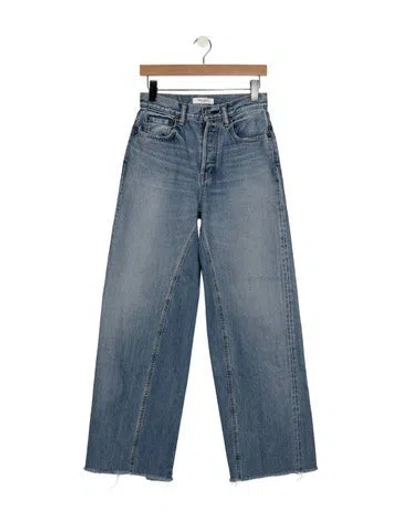 Pre-owned Moussy High-rise Wide Leg Jeans In Blue